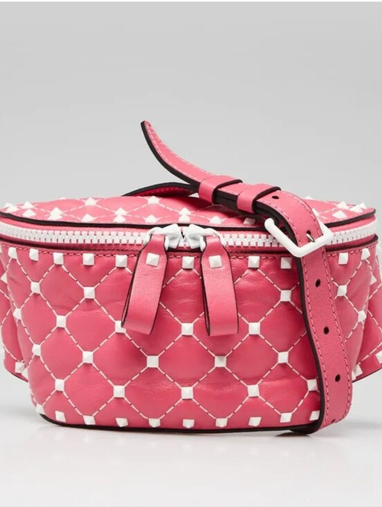 Valentino Garavani Handbags - Valentino Pink Lambskin Leather Rockstud Spike Belt Bag/ EXCELLENT CONDITION!
